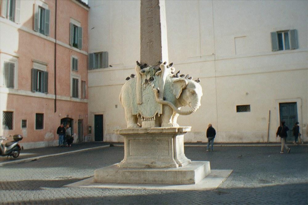 The elephant obelisk sculpture in Piazza della Minerva near the Pantheon